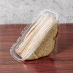 Placon Tamper Evident Tamper Resistant Recycled PET Sandwich Wedge Container - 200/Case