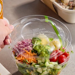 World Centric GreenLight Compliant PLA Plastic Compostable Dome Lid for 24-48 oz. Deli Bowls - 600/Case