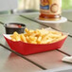 #100 1 lb. Solid Red Paper Food Tray - 1,000/Case
