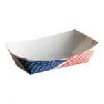 #100 1 lb. Solid Red Paper Food Tray - 1,000/Case