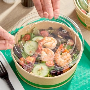 EcoChoice 44-50 oz. Round Compostable PLA Take-Out Lid - 50/Pack EcoChoice 44-50 oz. Round Compostable PLA Take-Out Lid - 50/Pack