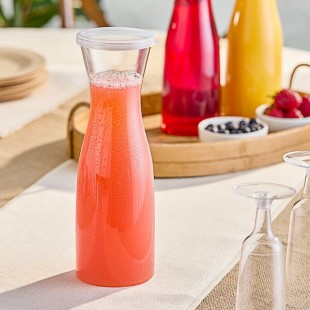 Visions 35 oz. Clear Disposable Plastic Carafe with Lid - 12/Case