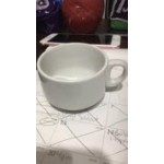 Acopa 3 oz. Stackable Rolled Edge Bright White Stoneware Espresso Cup - Sample