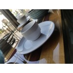 Acopa 3 oz. Stackable Rolled Edge Bright White Stoneware Espresso Cup - Sample