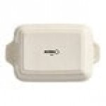 Acopa Keystone 15 oz. Vanilla Bean Porcelain Rectangular Baker / Casserole Dish - 16/Case