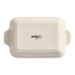Acopa Keystone 15 oz. Vanilla Bean Porcelain Rectangular Baker / Casserole Dish - 16/Case