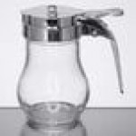 TableCraft 406CP 6 oz. Glass Teardrop Syrup Dispenser with Chrome-Plated ABS Top - 12/Pack