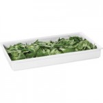 GET Bugambilia Fit Perfect Mod White Aluminum Serving Platter / Lid for 1/2 Size Long Food Pans LCIH1/2L-MOD-WW