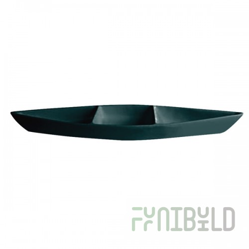 G.E.T. Enterprises BT319FT Bugambilia 6.9 Qt. Classic Textured Finish Forest Green Resin-Coated Aluminum Deep Boat with Dividers