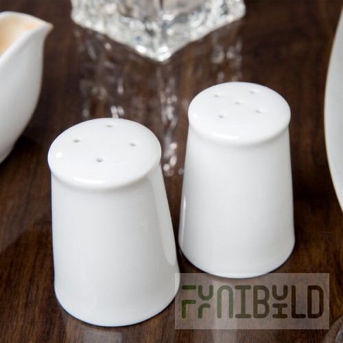 10 Strawberry Street RB0030 Classic White 2-Piece Porcelain Salt and Pepper Set - 12/Case