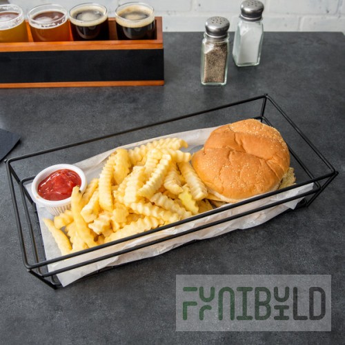 American Metalcraft GCRB2613 Black Grid Rectangular Basket - 13