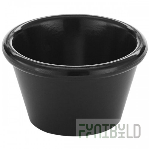American Metalcraft 1.5 oz. Smooth Black Melamine Ramekin - 12/Case