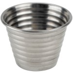 American Metalcraft RSC1 2.5 oz. Stainless Steel Round Ribbed Sauce Cup - 12/Case