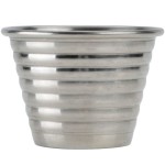 American Metalcraft RSC1 2.5 oz. Stainless Steel Round Ribbed Sauce Cup - 12/Case