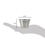 American Metalcraft RSC1 2.5 oz. Stainless Steel Round Ribbed Sauce Cup - 12/Case