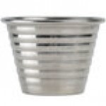 American Metalcraft RSC1 2.5 oz. Stainless Steel Round Ribbed Sauce Cup - 12/Case