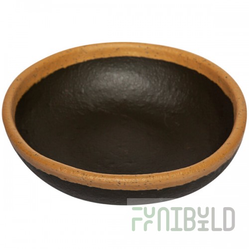 GET B-55-BR Pottery Market 4.5 oz. Glazed Brown Melamine Ramekin with Clay Trim - 12/Case