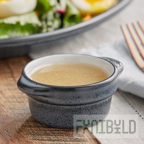 Acopa Embers 2.5 oz. Midnight Blue Matte Stoneware Sauce Cup - 36/Case