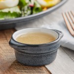 Acopa Embers 2.5 oz. Midnight Blue Matte Stoneware Sauce Cup - 36/Case Acopa Embers 2.5 oz. Midnight Blue Matte Stoneware Sauce Cup - 36/Case