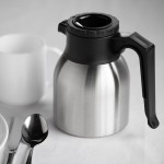 Service Ideas Brew-Thru Mini 23.7 oz. Stainless Steel Insulated Coffee Carafe / Server with Black Lid BTS09 Service Ideas Brew-Thru Mini 23.7 oz. Stainless Steel Insulated Coffee Carafe / Server with Black Lid BTS09