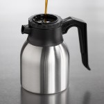 Service Ideas Brew-Thru Mini 23.7 oz. Stainless Steel Insulated Coffee Carafe / Server with Black Lid BTS09 Service Ideas Brew-Thru Mini 23.7 oz. Stainless Steel Insulated Coffee Carafe / Server with Black Lid BTS09