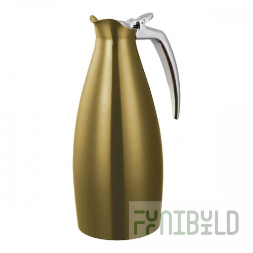 Service Ideas Altus 33.8 oz. Vintage Gold Stainless Steel Insulated Coffee Carafe / Server ALTU10BSVG
