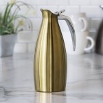 Service Ideas Altus 33.8 oz. Vintage Gold Stainless Steel Insulated Coffee Carafe / Server ALTU10BSVG