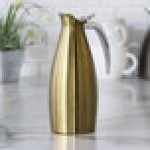 Service Ideas Altus 33.8 oz. Vintage Gold Stainless Steel Insulated Coffee Carafe / Server ALTU10BSVG