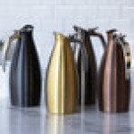 Service Ideas Altus 33.8 oz. Vintage Gold Stainless Steel Insulated Coffee Carafe / Server ALTU10BSVG