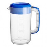 Choice 80 oz. Polypropylene Beverage Pitcher with Red Lid and Handle - 12/Case