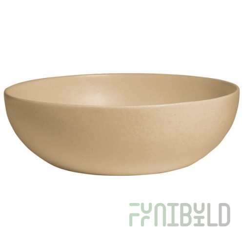 G.E.T. Enterprises BRD18-MOD-LT Bugambilia 15.9 Qt. Smooth MOD Finish Latte Resin-Coated Aluminum Extra Large Deep Round Bowl