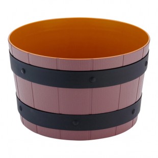 Dalebrook from Global Tableware Collective 248 oz. Brown / Black ABS Plastic Barrel Display Bowl Dalebrook from Global Tableware Collective 248 oz. Brown / Black ABS Plastic Barrel Display Bowl