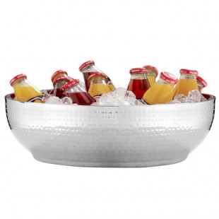 American Metalcraft HMDWB19 Double Wall Hammered Stainless Steel Bowl - 19