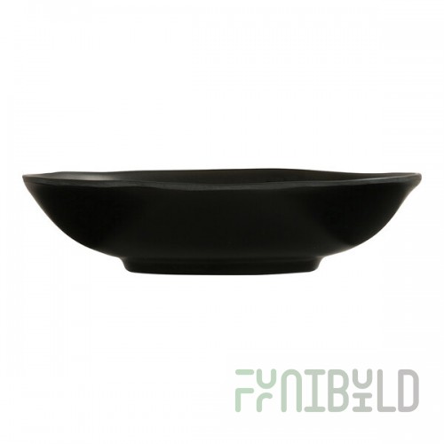 Cal-Mil Hand Thrown 96 oz. Black Round Melamine Serving Bowl - 6/Case