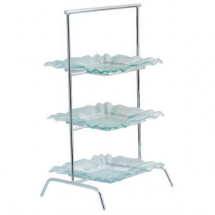 Clipper Mill by G.E.T. IR-409C 3-Tier Chrome Plated Iron Riser - 15 3/4