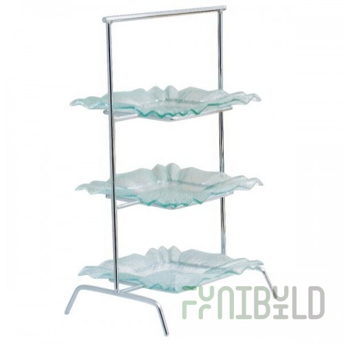 Clipper Mill by G.E.T. IR-409C 3-Tier Chrome Plated Iron Riser - 15 3/4