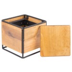 Cal-Mil 3562-11-99 Madera Rustic Pine Industrial Square Riser - 8 Cal-Mil 3562-11-99 Madera Rustic Pine Industrial Square Riser - 8