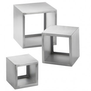 TableCraft RS3 Barclay 3 Piece Square Stainless Steel Riser Set