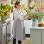 Acopa Ashville Steel Linen Smock Bib Apron with 2 Pockets - Small / Medium