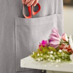 Acopa Ashville Steel Linen Smock Bib Apron with 2 Pockets - Small / Medium