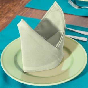 Intedge Seafoam Green 65/35 Polycotton Blend Cloth Napkins, 18