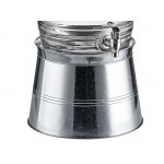 Acopa 2.5 Gallon Barrel Glass Beverage Dispenser with Chalkboard Sign and Metal Stand