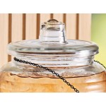 Acopa 2.5 Gallon Barrel Glass Beverage Dispenser with Chalkboard Sign and Metal Stand