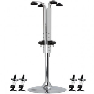 Precision Pours RO4 1 1/8 oz MM Rack & Pour 1.125 oz. Rotary 4 Bottle Measured Liquor Pourer and Rack System with Shot-Counting Meter Precision Pours RO4 1 1/8 oz MM Rack & Pour 1.125 oz. Rotary 4 Bottle Measured Liquor Pourer and Rack System with Shot-Counting Meter