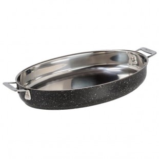 Bon Chef 60018GALAXY Cucina 4 Qt. Galaxy Stainless Steel Oval Au Gratin Dish Bon Chef 60018GALAXY Cucina 4 Qt. Galaxy Stainless Steel Oval Au Gratin Dish