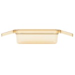 Carlisle 30861HH13 StorPlus 1/3 Size Amber High Heat Plastic Food Pan with (2) Handles - 4 Carlisle 30861HH13 StorPlus 1/3 Size Amber High Heat Plastic Food Pan with (2) Handles - 4