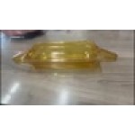 Carlisle 30861HH13 StorPlus 1/3 Size Amber High Heat Plastic Food Pan with (2) Handles - 4 Carlisle 30861HH13 StorPlus 1/3 Size Amber High Heat Plastic Food Pan with (2) Handles - 4