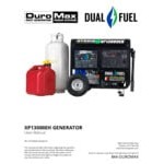DuroMax XP13000EH Portable 500 CC Dual Fuel Powered Gasoline / Propane Generator with Electric / Recoil Start and Wheel Kit - 13,000W, 120/240V