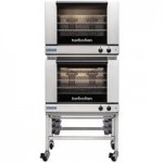 Moffat E28D4/2C Turbofan Double Deck Full Size Electric Digital Convection Oven with Steam Injection and Casters - 208V, 1 Phase, 10.8 kW Moffat E28D4/2C Turbofan Double Deck Full Size Electric Digital Convection Oven with Steam Injection and Casters - 208V, 1 Phase, 10.8 kW