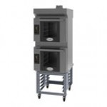 Cadco Bakerlux Station BLS-4HTD-1H 4-Shelf Half Size Heavy-Duty Digital Countertop Convection Oven with Touch Control Panel, Ventless Hood, and Stand - 208-240V Cadco Bakerlux Station BLS-4HTD-1H 4-Shelf Half Size Heavy-Duty Digital Countertop Convection Oven with Touch Control Panel, Ventless Hood, and Stand - 208-240V